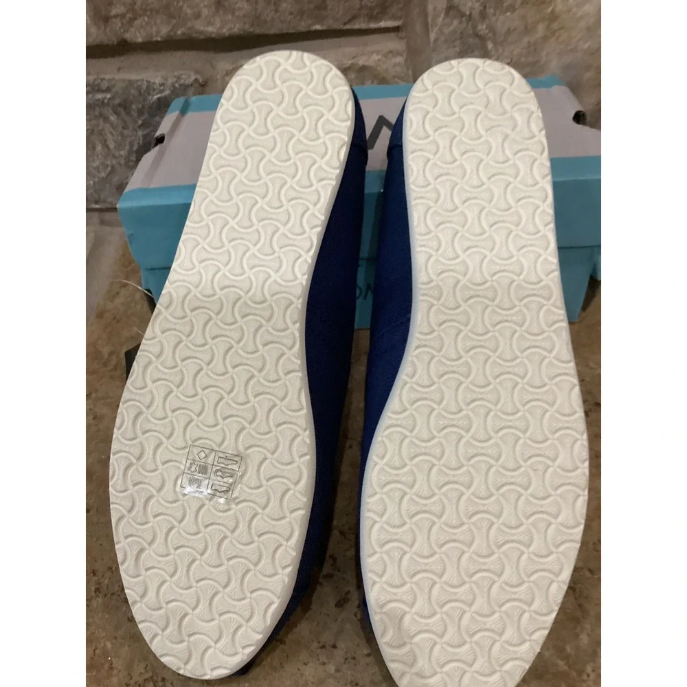 TOMS Alpargata Navy Canvas Slip On Shoes Womens 7.5 10000873 Flat Espadrille New
